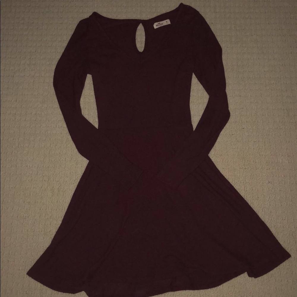 Hollister red V neck sweater dress